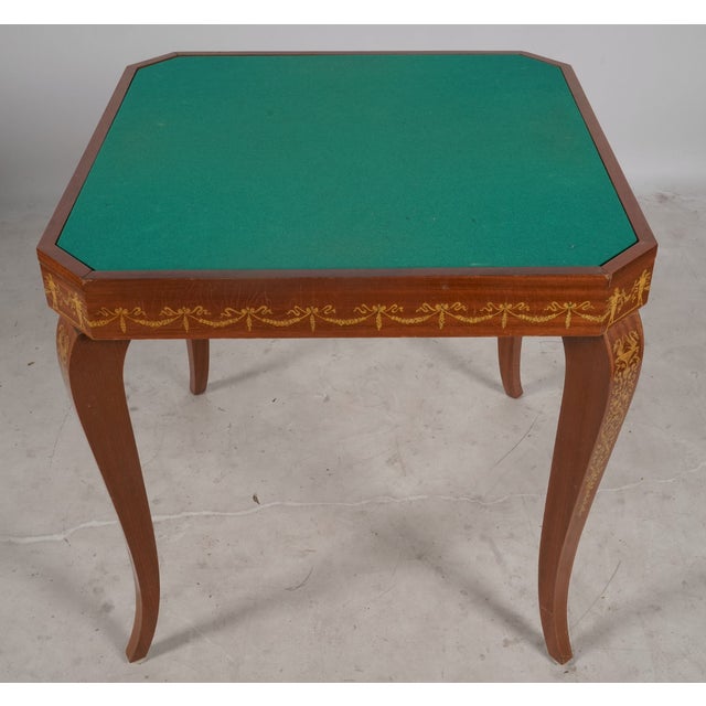 Vintage Italian Marquetry Convertible Roulette, Chess and Card Game Table For Sale In Los Angeles - Image 6 of 10