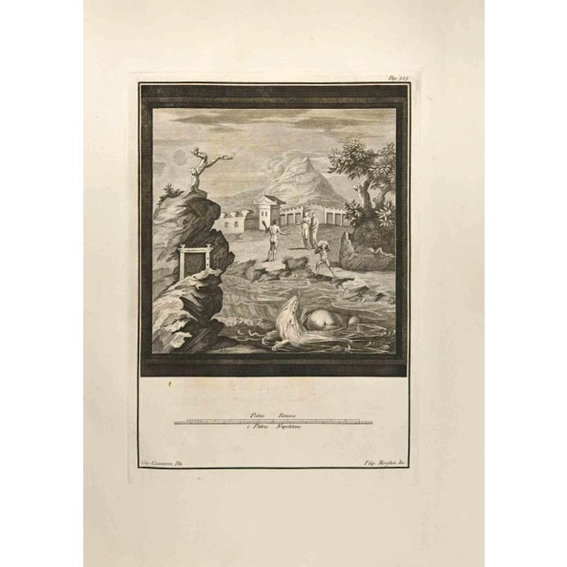 Ancient Roman Scene from the series "Antiquities of Herculaneum", is an etching on paper realized by in the 18th Century....