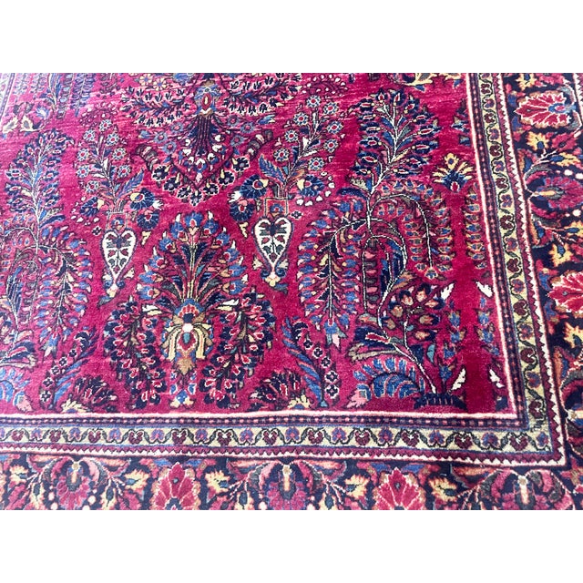 Textile Antique Persian Sarouk Rug For Sale - Image 7 of 10
