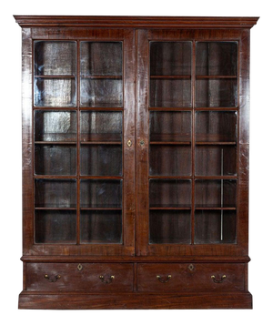 Large 19th English Mahogany Glazed Bookcase, 1880s