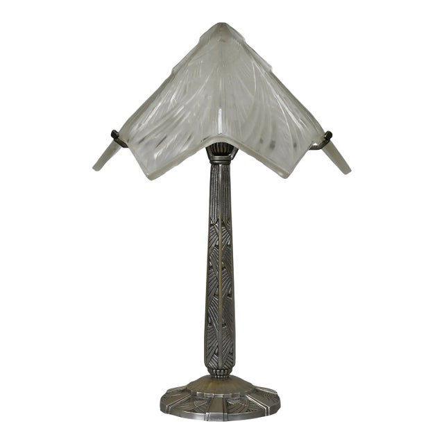 1930s Large French Art Deco Table Lamp by Hettier & Vincent France For Sale