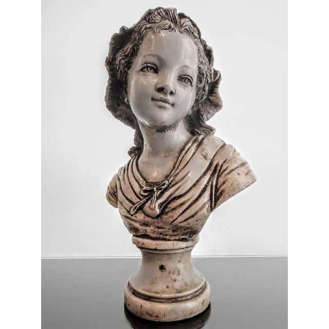 French Country French Girl in Bonnet Composed Torso Sculpture For Sale - Image 3 of 10