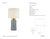Barbara Barry by Visual Comfort Signature Xian 30" Table Lamp in Sky Gray and Soft Brass with Linen Shade Designer:...