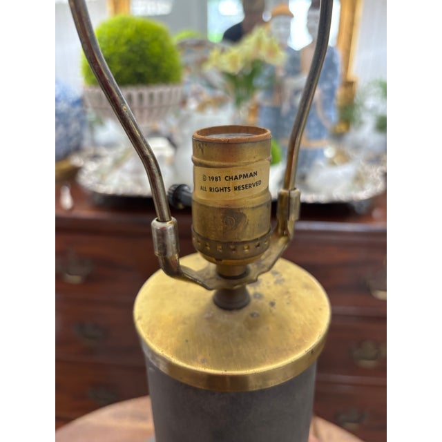 Art Nouveau Vintage Late 20th Century Hand Painted Chapman Gourd Lamp With Heavy Brass Fittings For Sale - Image 3 of 9