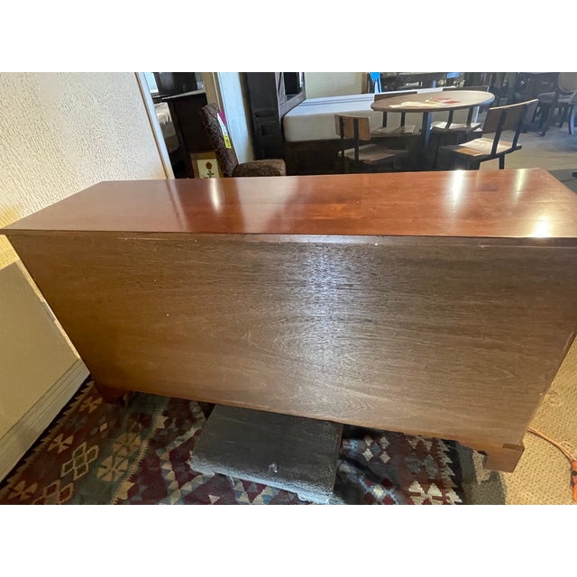 Stickley 1990s Stickley Hudson Valley Collection Triple Dresser. Bracket-Foot. Bail Pull Done in Solid Brass. For Sale - Image 4 of 11