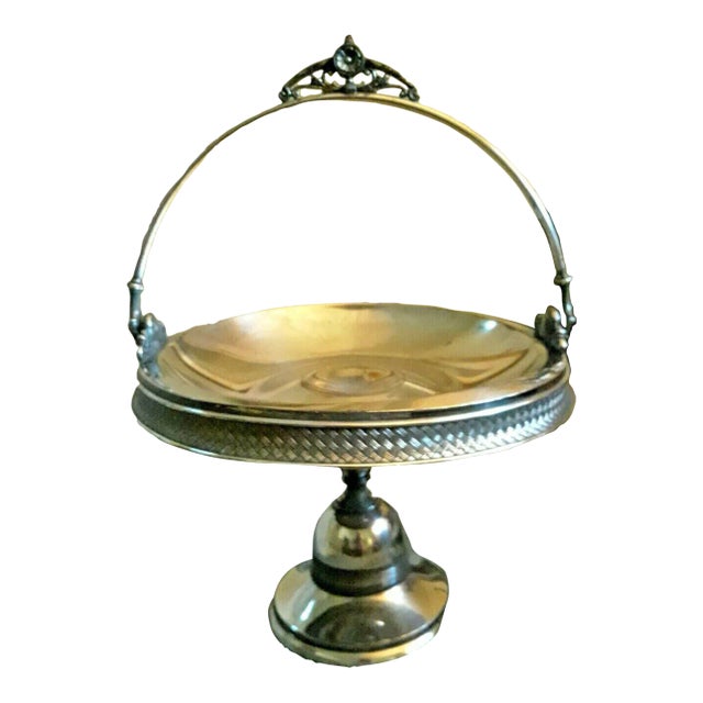 1800s Victorian James W Tufts Silver Plate Bride's Basket For Sale