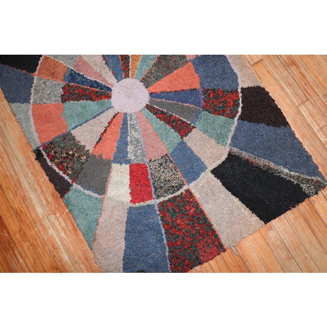 Vintage American Hooked Scatter Size Rug - 3'2" x 5'11" For Sale - Image 4 of 10