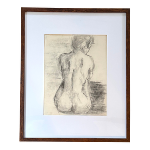 Barbara Beck 1960s Figure Drawing on Paper.