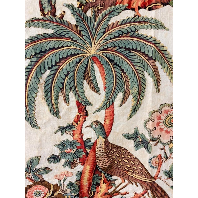 Vintage Quilt Hand-Stitched Tree of Life Textile Panel Broderie Perse Appliqué Linen Tapestry For Sale - Image 9 of 13