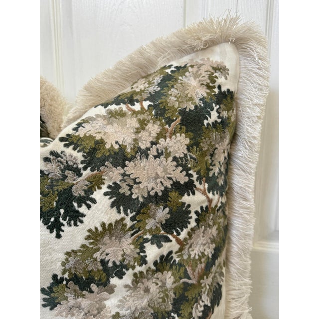 Contemporary La Canopee Down Pillow With Brush Fringe - Verdant For Sale - Image 3 of 5