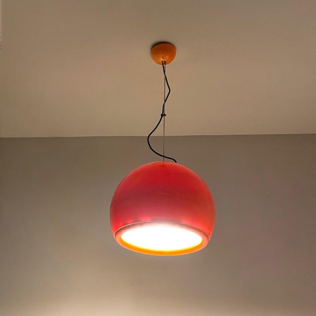 Orange Pallade Pendant by Studio Tetrarch for Artemide, 1960s For Sale - Image 6 of 18