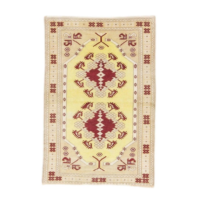 Textile Vintage Turkish Milas Rug For Sale - Image 7 of 7