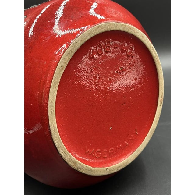 Large Vintage Fat Lava Floor Vase Horses Model 408 from Scheurich, 1960s For Sale - Image 10 of 12