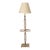 1970s Hollywood Regency Stacked Lucite & Brass Floor Lamp With Built-in Table For Sale