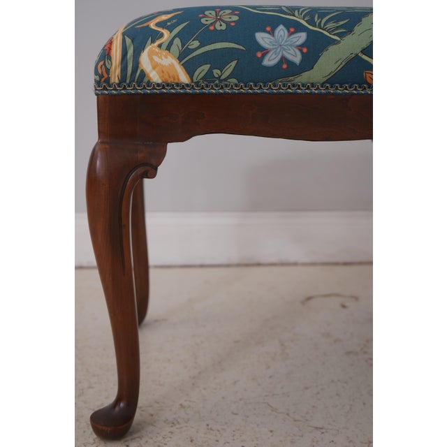 1980s Pair Scalamandre Upholstered Queen Anne Stools For Sale - Image 5 of 12