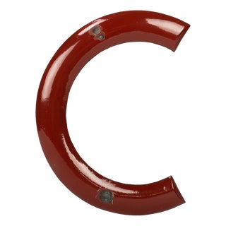 Enameled Letter C in Metal For Sale