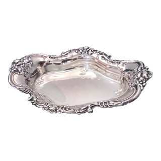 Mid 20th Century Wallace Sterling Silver Meadow Rose Candy Dish #4114 For Sale