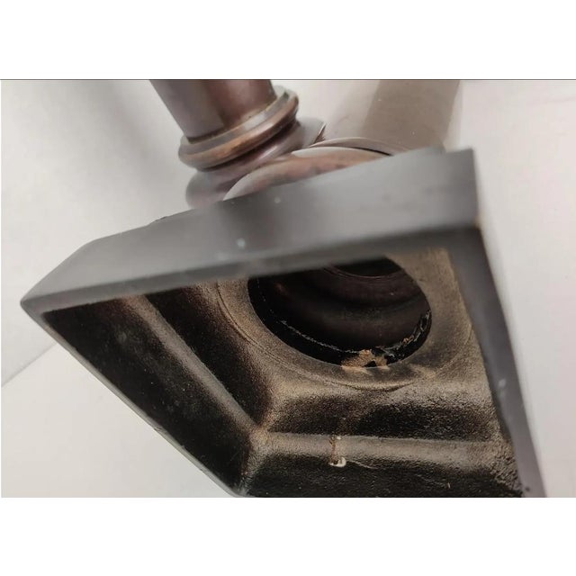 Late 20th Century Vintage Tall Hand-Painted Iron Ionic Column Candleholders - A Pair For Sale - Image 5 of 8