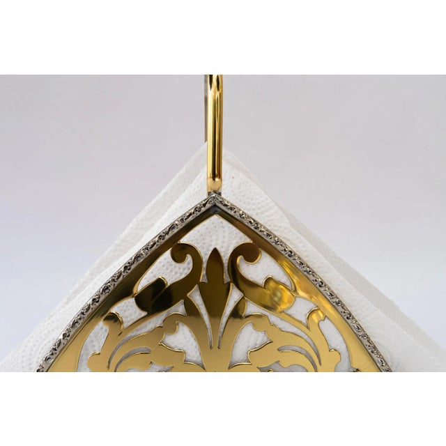 Gold Brass Napkin Holder, Vienna, 1920s For Sale - Image 8 of 10