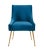 Transitional Beatrix Pleated Navy Velvet Side Chair with Gold Legs For Sale - Image 3 of 9