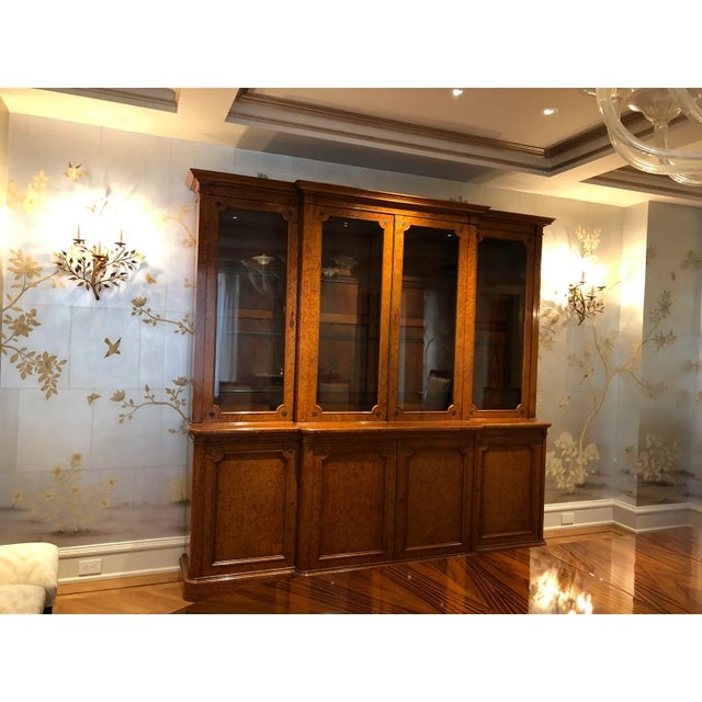 19th Century English Traditional Burlwood Bookcase/Breakfront For Sale - Image 13 of 14