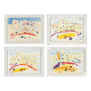 Pablo Picasso, Corrida Scenes, 1961, Original Lithographs, Set of 4 For Sale