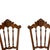 Furniture - Four romantic chairs; made of fine wood. Portuguese, 20th century; carved fine wood; open backs with straw...