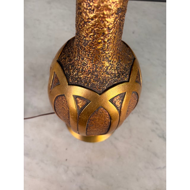 Ceramic Vintage Fortune Lamp Co. Gilt Genie Bottle Table Lamp For Sale - Image 7 of 8