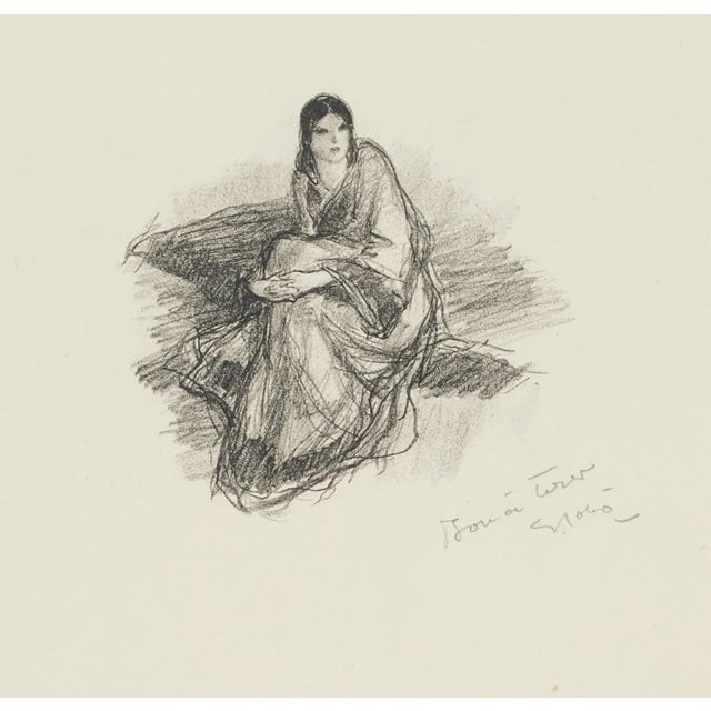 Une Femme - Original Lithograph by Georges Gobo 1940s For Sale