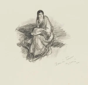 Une Femme - Original Lithograph by Georges Gobo 1940s