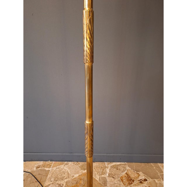 Three-Light Brass Floor Lamp, 1950s For Sale - Image 6 of 9