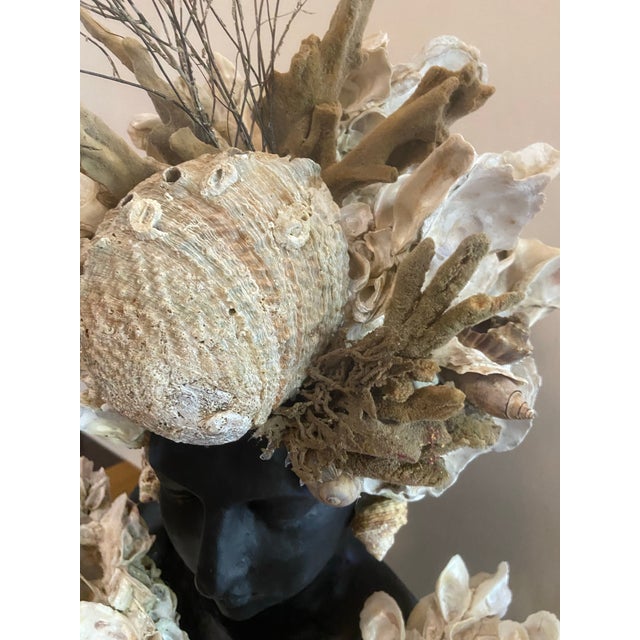 2020s Shell Encrusted Bust by May River Neptune, Bluffton, Sc For Sale - Image 5 of 9