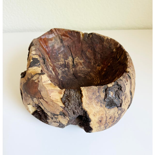 1970s Rustic Burl Wood Vessel For Sale In Sacramento - Image 6 of 12