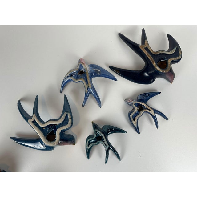 Mid-Century Modern German Ceramic Wall Swallows, 1960s, Set of 7 For Sale - Image 4 of 18