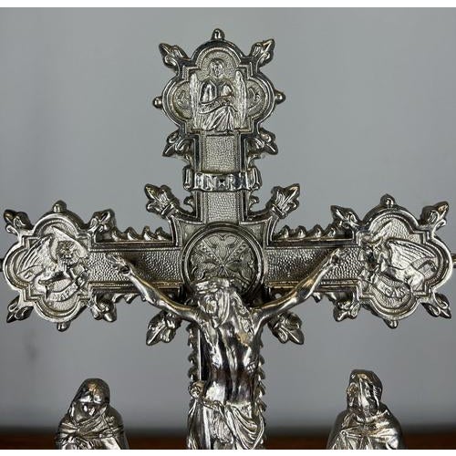 Vintage French Style Religious Cross Ornate Stand For Sale - Image 4 of 15
