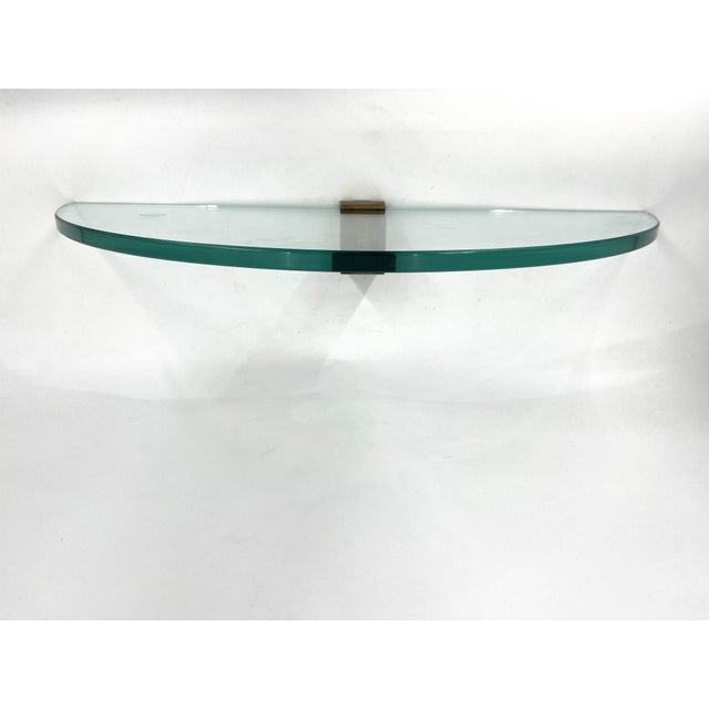 Gold Wall-Mounted Shelf in Brass and Glass from Peter Ghyczy, 1970s For Sale - Image 8 of 10