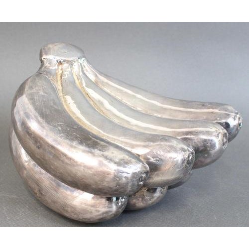 Metal Almazán Silver-Plated Fruit Sculptures of Banana Bunch and Apples, 1970s, Set of 5 For Sale - Image 7 of 18