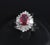Metal Late 20th Century Gia Certified Ruby & 0.54ct Diamond Platinum Ring, Size 4.75 For Sale - Image 7 of 18