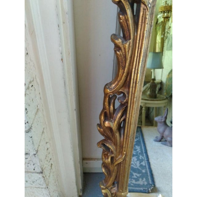 Glass French Carved Gilt Gold Gesso Composite Mirror For Sale - Image 7 of 12