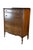 American Antique Sheraton Style Book Matched Walnut Four Drawer Tallboy Dresser 49" For Sale - Image 3 of 17