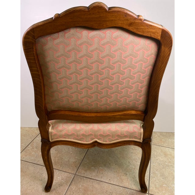 French Pair of French Louis XV Style Beechwood Fauteuil Armchairs, Carved Frames For Sale - Image 3 of 12