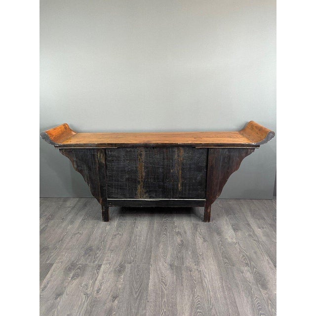 Brown Antique 20th Century Japanese Pine Console Buffet For Sale - Image 8 of 9