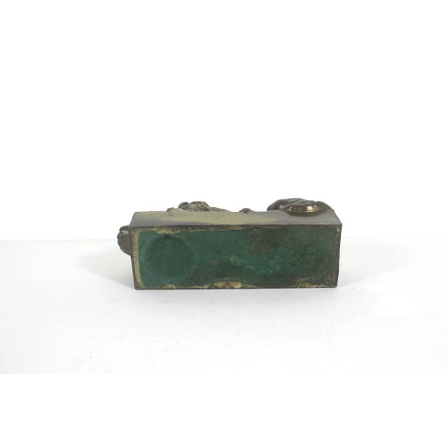 Vintage Antonio Canova Sleeping Lion Sculpture Bookend Cast Brass For Sale - Image 9 of 10