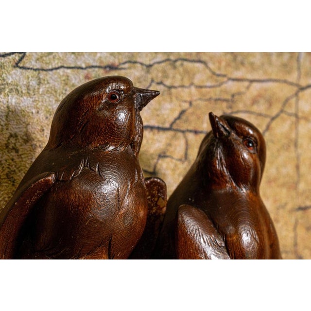 Antique Black Forest Carved Wood Wall Key Holder with Swallow Birds, ca. 1910s For Sale - Image 5 of 18