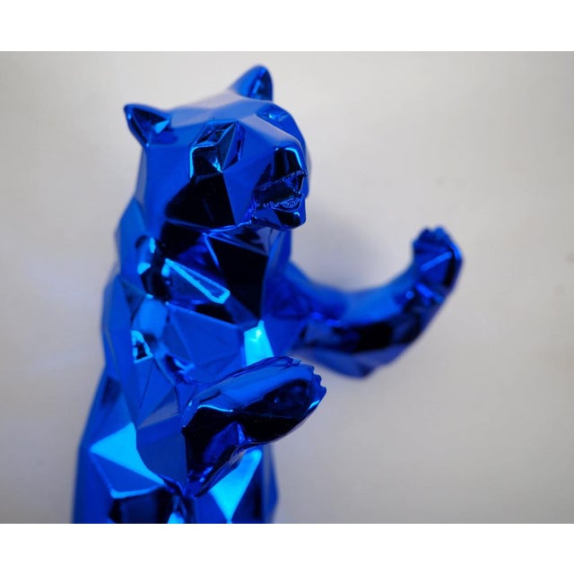 Blue Resin Standing Bear from Richard Orlinski For Sale - Image 6 of 8