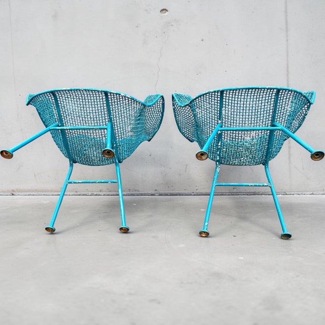 Pair MCM Russell Woodard Sculptura Iron Lounge Chairs For Sale In Philadelphia - Image 6 of 7