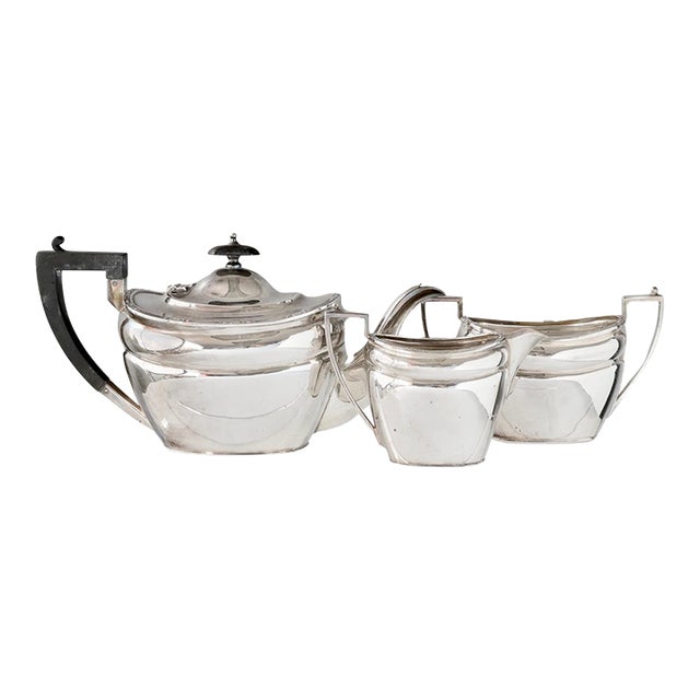 1930s Art Deco English Silverplate Cream & Sugar Set For Sale