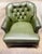 Olive Green Leather Tufted Club Chair For Sale - Image 10 of 12