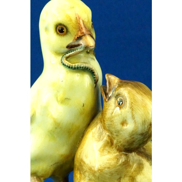 20th Century Ceramic Sculpture Pair of Chicks from Fontanini, Italy, 1920s For Sale - Image 10 of 18