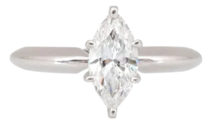 Internally Flawless 1 Carat Marquise Diamond Ring, Size 6.25